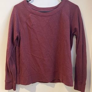 maroon long-sleeve top